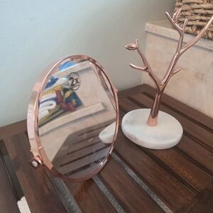 Rose Gold Double-Sided Vanity Mirror - Home Bath And Jewelry TREE